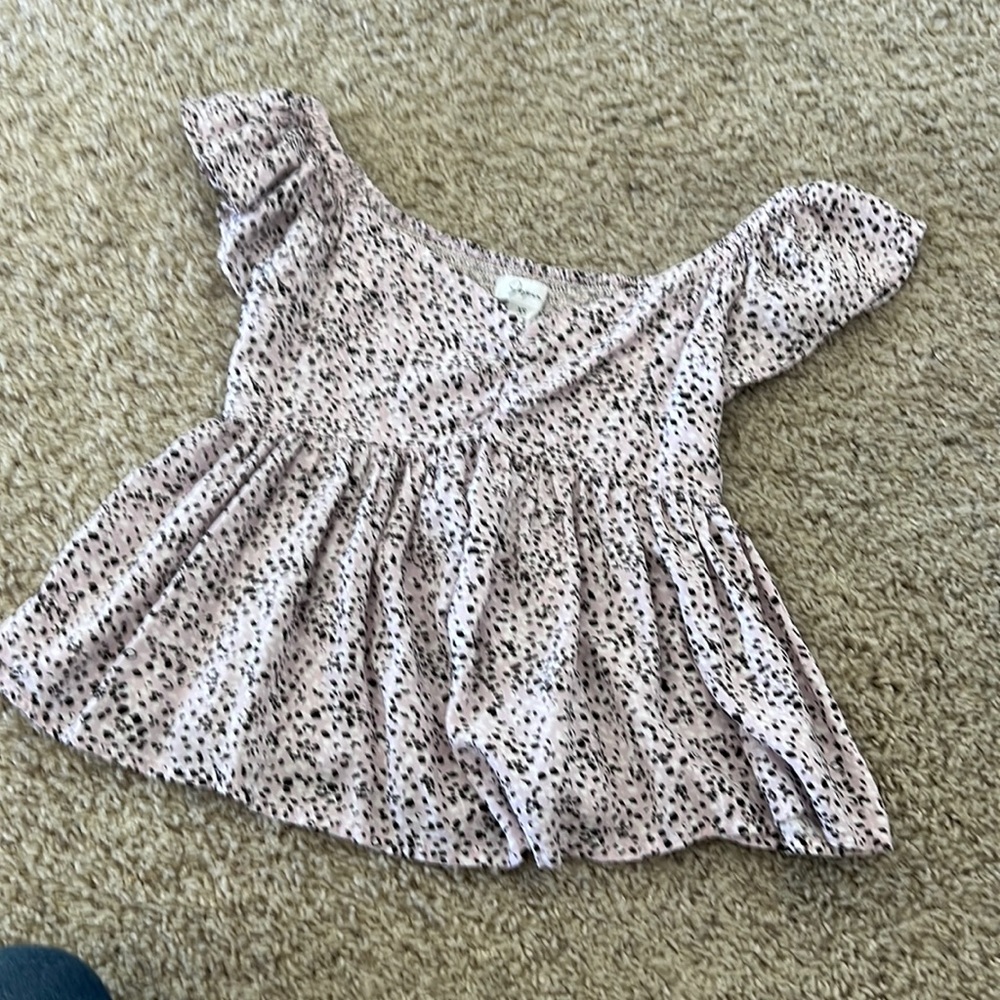 Japna pink animal print baby doll style shirt